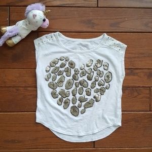 Justice heart little girl top